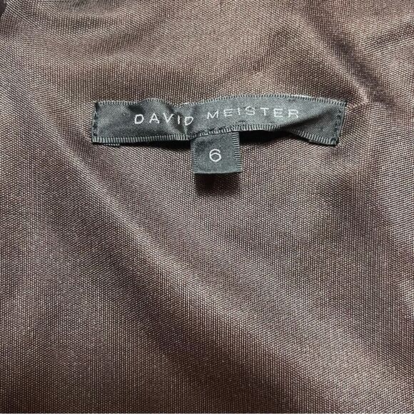 David Meister Brown/Rust Silk Abstract Knee Length Pencil Dress US Size 6 - Picture 6 of 6